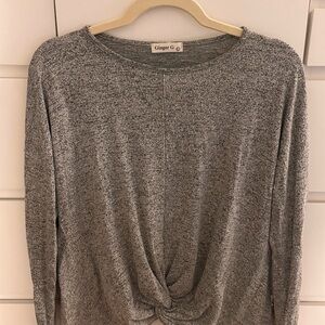 Long Sleeve Lounge Top w/ Twist Knot